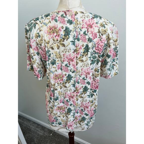 Tanner Collection Vintage Romantic Floral Print Blouse Size 12 - Picture 4 of 9